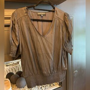 NWOT Catherine malandrino size Large satin short sleeve top